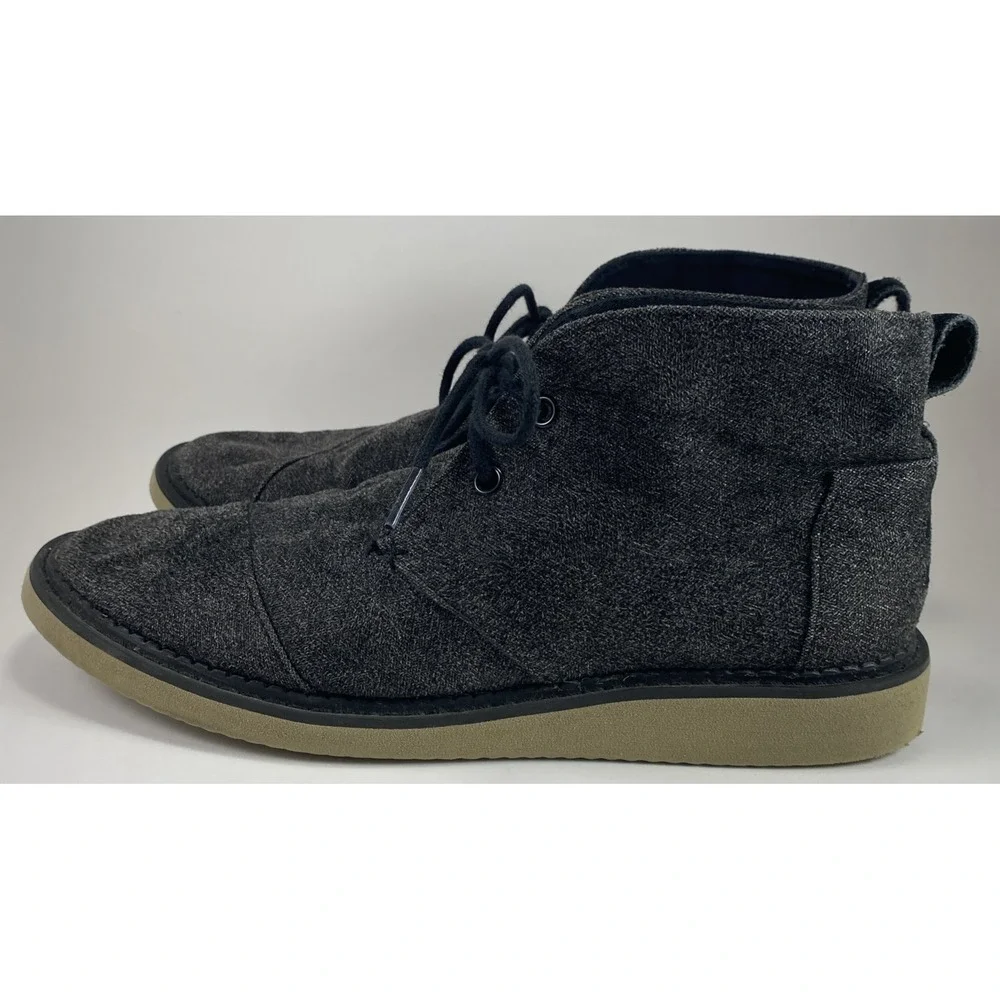 Toms Black Chukka Mateo Ankle Boots Black Charcoal Mens Size 9‎ Lace Up